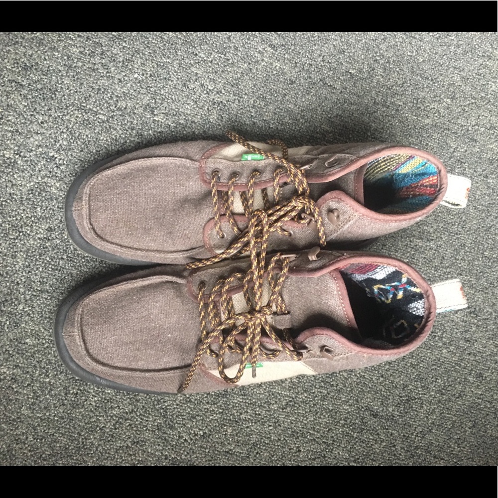 Sanuk Sunbrella Surfer Lace Up Canvas Ankle Boots